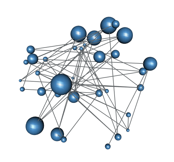 Spinning 3D network — nodes fading as the model reduces to its essentials